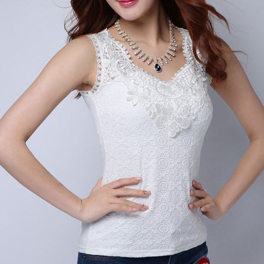 Women's Lace Elegant Sleeveless Blouse