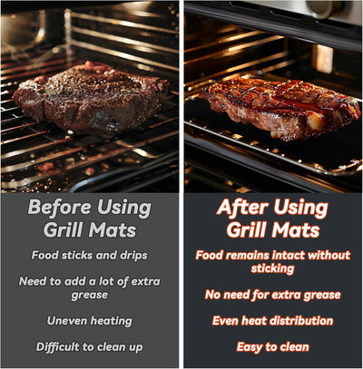 Set of 5 Non-Stick BBQ Grill Mats