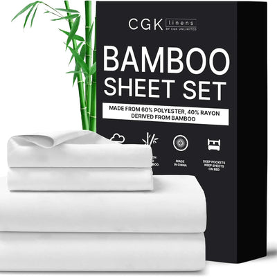 4 Piece Deep Pocket Cooling Sheet Set from Bamboo Rayon