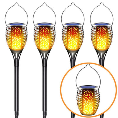 4 Pack Solar Lights Outdoor LED Light with Flickering Flame, Waterproof Solar Garden Lights for Path Landscape Patio Decor