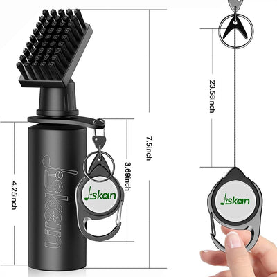 Golf Club Brush Cleaner with Retainer Clip and Water Bottle