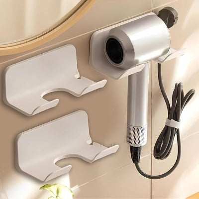 Universal Hair Dryer Holder Wall Mount with Plug and Cord Organizer