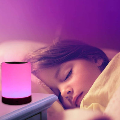 Rechargeable Dimmable Night Light Touch Lamp with Warm White Light & Color Changing RGB