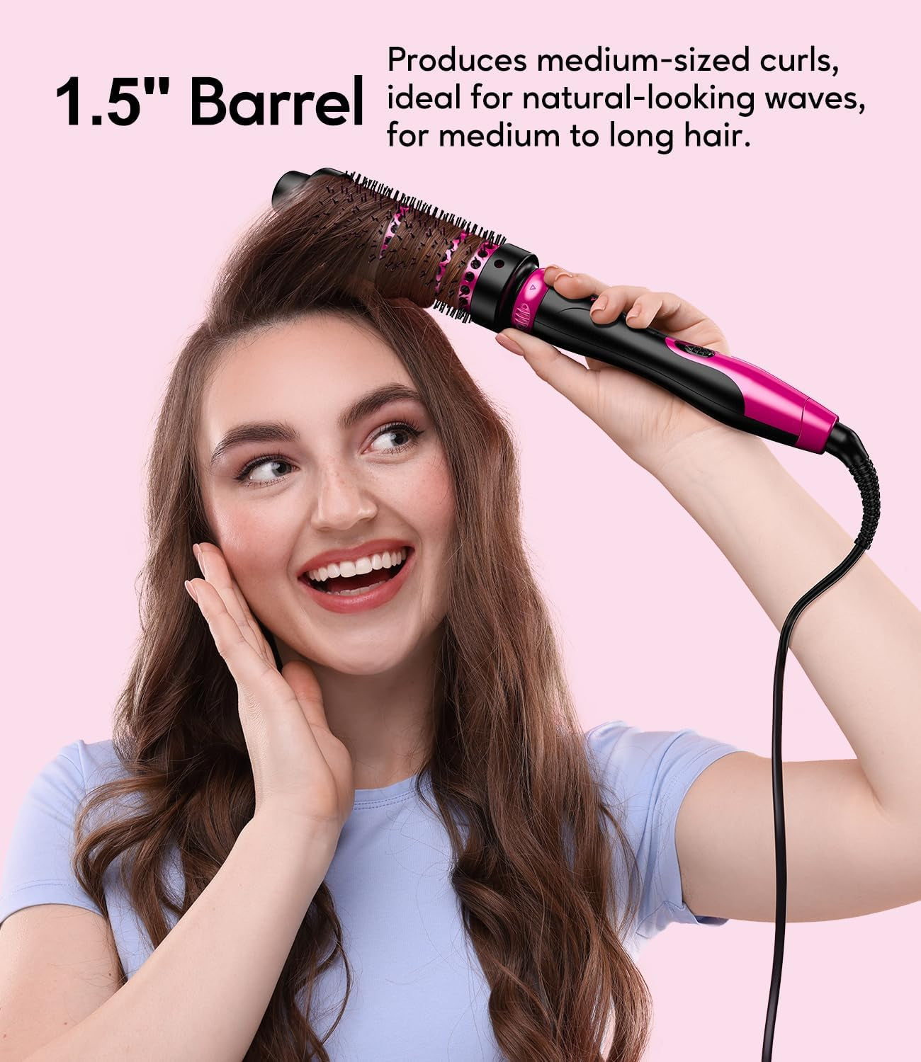 3-in-1 Thermal Brush Set - Create Perfect Blowout Looks, One Temp 392℉ for Thin to Medium Hair