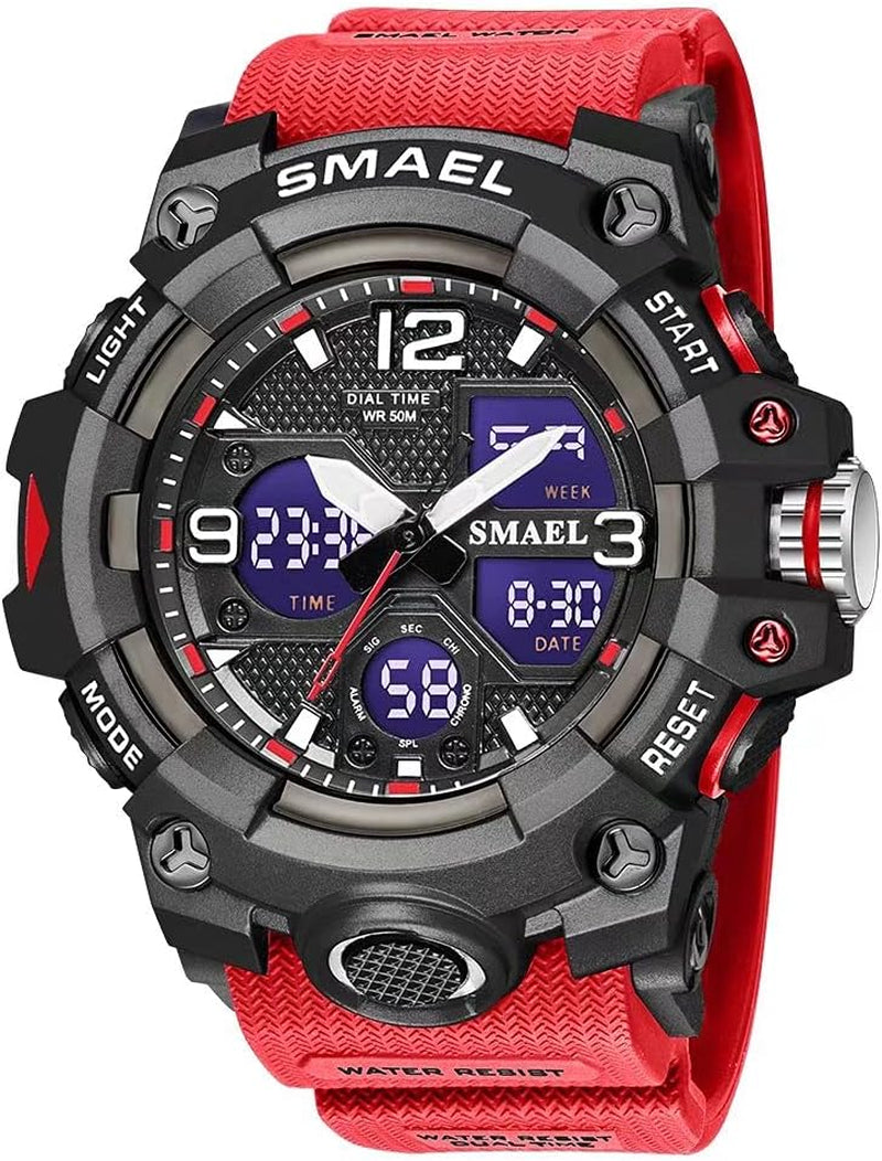 Men's Waterproof Sports Wrist Watch with Date & Multi Function LED Alarm Stopwatch