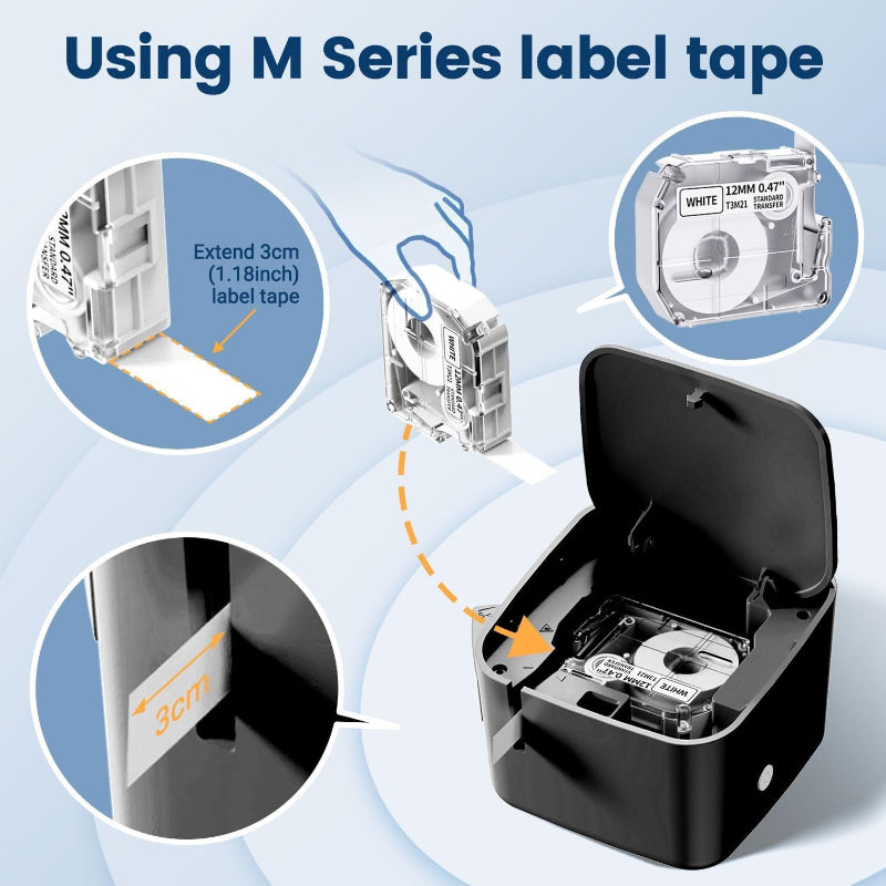 Mini Bluetooth Label Maker with Tape, Rechargeable Smartphone Label Printer for Home & Office