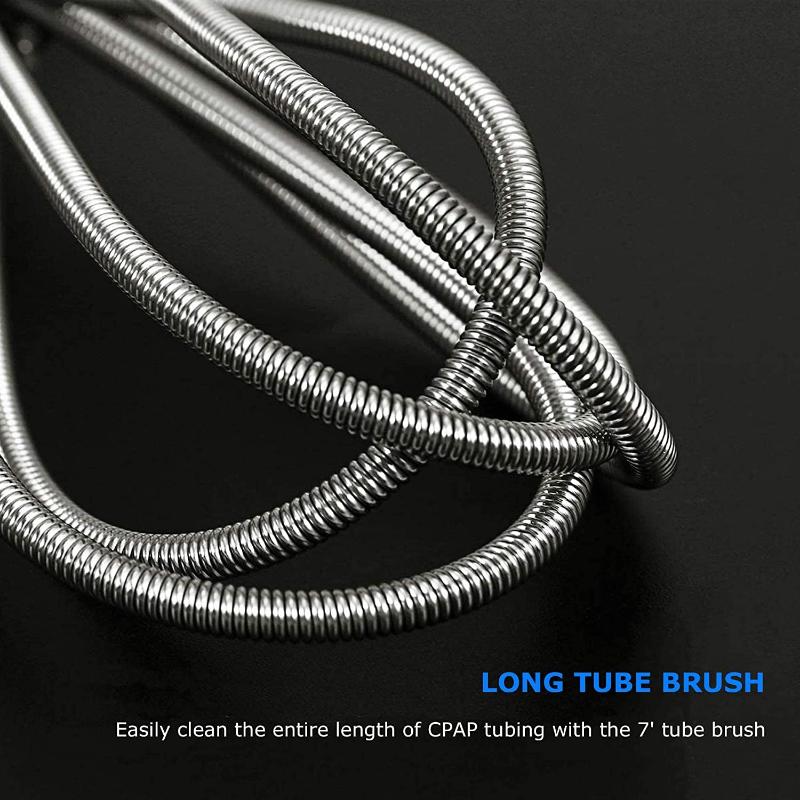 Tube Cleaning Brush - 7ft Flexible & 7in Stainless Steel Bristle Brush for 22mm Tubing for CPAP