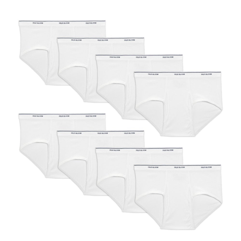 Fruit of the Loom Men'S White Briefs, 9 Pack, Sizes S-XL