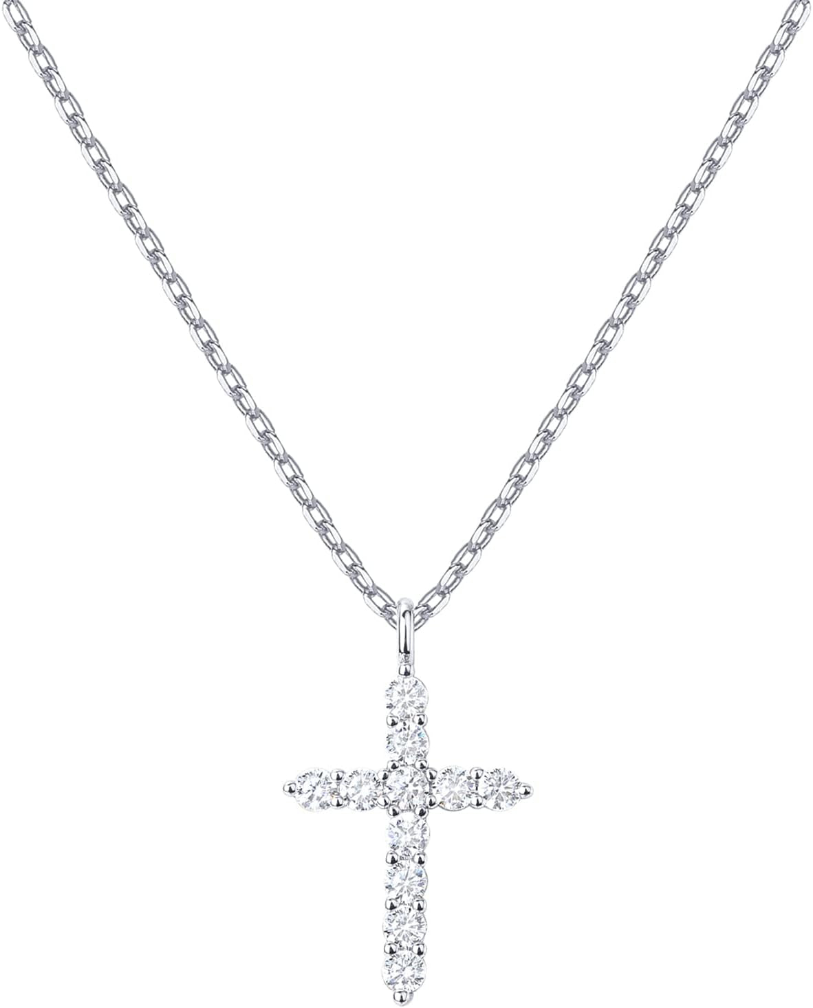 Women's 14K Gold Plated Cubic Zirconia Cross Necklace