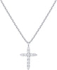 Women's 14K Gold Plated Cubic Zirconia Cross Necklace