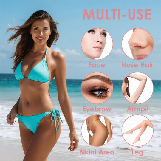 4-in-1 Electric Razor for Women, Rechargeable Trimmer for Face, Body, Legs, and Bikini