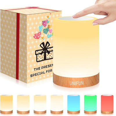 Rechargeable Dimmable Night Light Touch Lamp with Warm White Light & Color Changing RGB