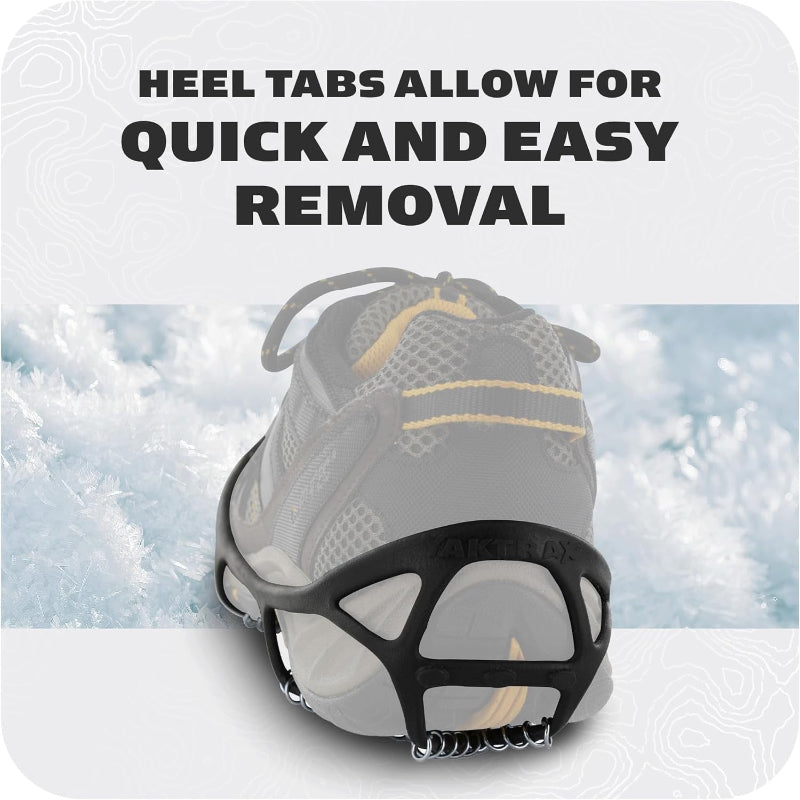  Ice Traction Cleats, 360° Grip for Snow and Ice with Easy-On Elastic Band