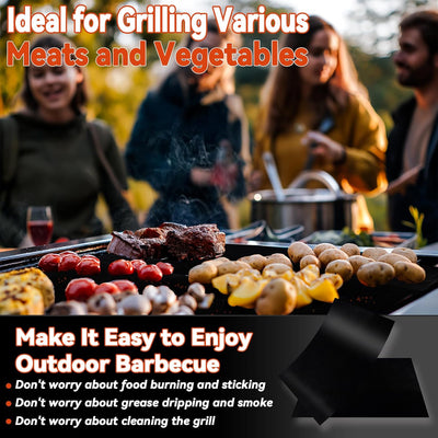 Set of 5 Non-Stick BBQ Grill Mats