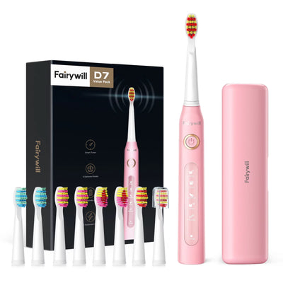 Ultrasonic Electric Toothbrush - Rechargeable Whitening Sonic Toothbrush with 8 Brush Heads 