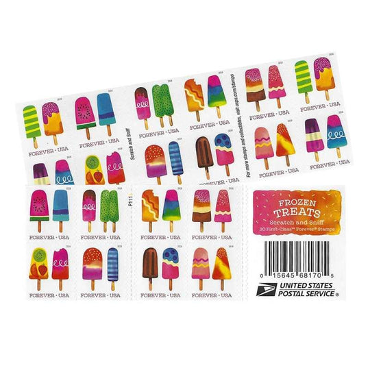 USPS FROZEN TREATS Forever Stamps 2018 - Book of 20 Postage Stamps