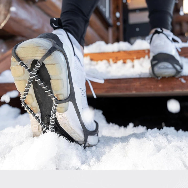  Ice Traction Cleats, 360° Grip for Snow and Ice with Easy-On Elastic Band