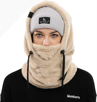 Velvet Balaclava Winter Face Mask, Fleece & Wind-Resistant