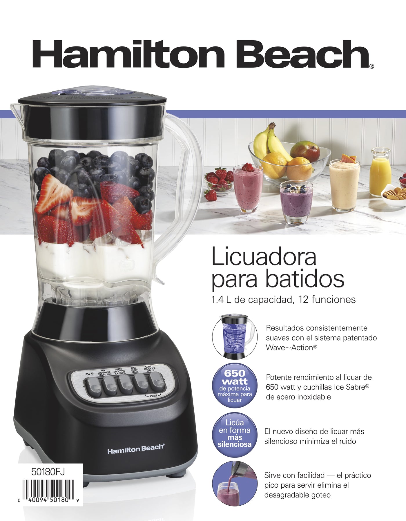 12 Function Smoothie Blender, 48 Oz. Jar