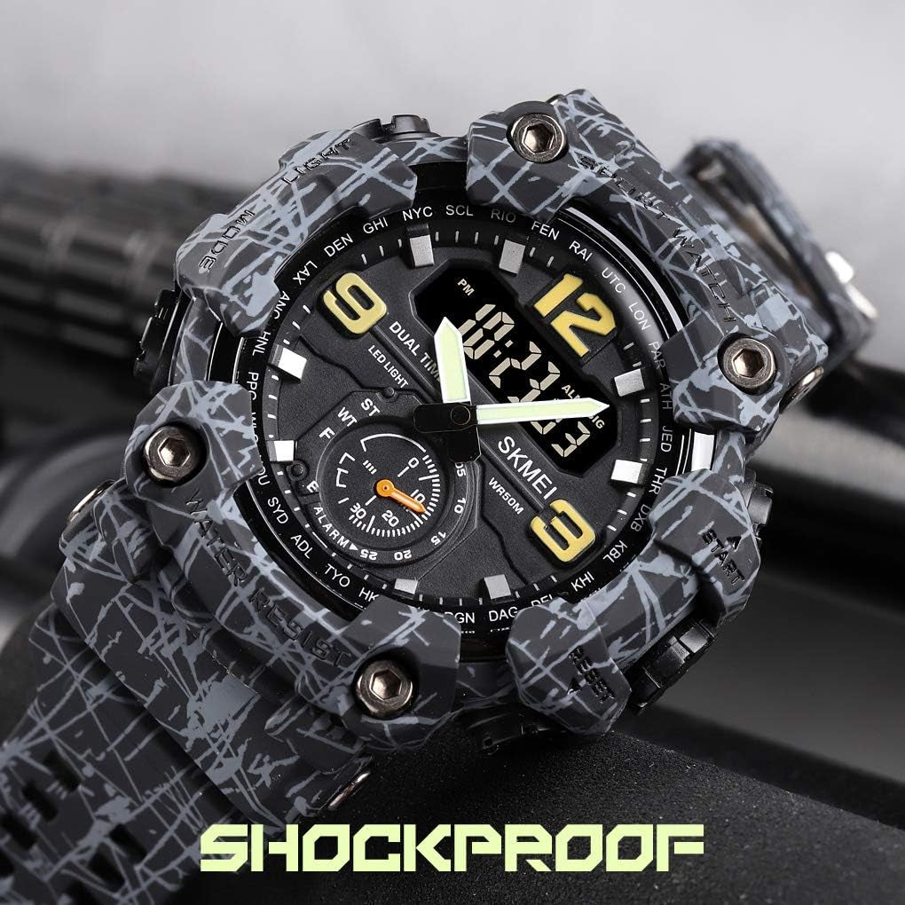 Men's Multifunction Large Face Sports Watch, Waterproof Shockproof Camouflage Series