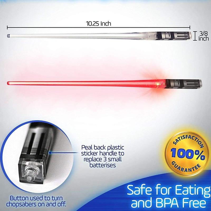 Lightsaber LED Light Up Chopsticks -Darth Red