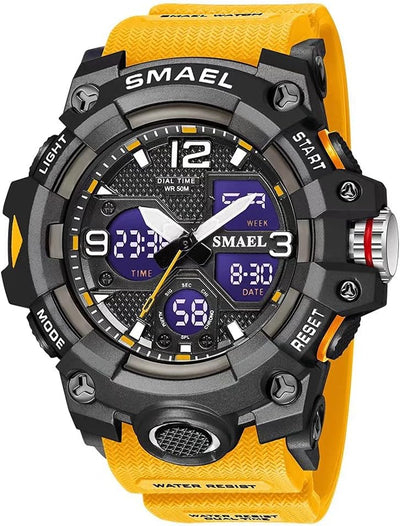 Men's Waterproof Sports Wrist Watch with Date & Multi Function LED Alarm Stopwatch