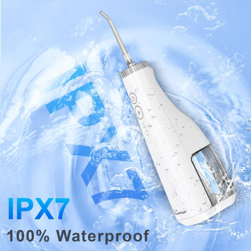 Cordless Water Dental Flosser 300ML Rechargeable Oral Irrigator with 6 Jet Tips