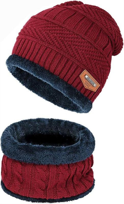  Unisex Warm Winter Beanie Hat & Scarf Set