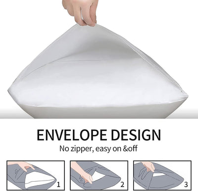 2 Pack Microfiber Queen Pillowcases - Super Soft Envelope Closure - Wrinkle, Fade and Stain Resistant