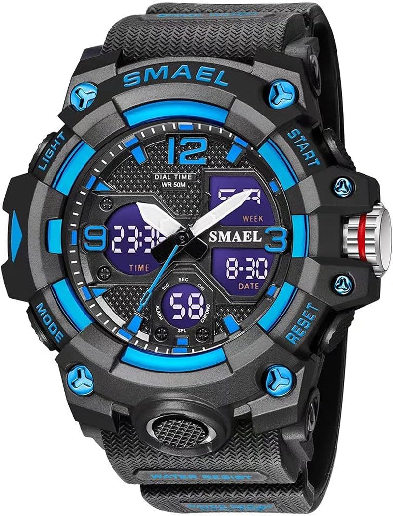 Men's Waterproof Sports Wrist Watch with Date & Multi Function LED Alarm Stopwatch