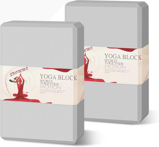  2 Pack Yoga Blocks - Premium EVA Foam, Non-Slip, Lightweight, Durable for Balance & Poses