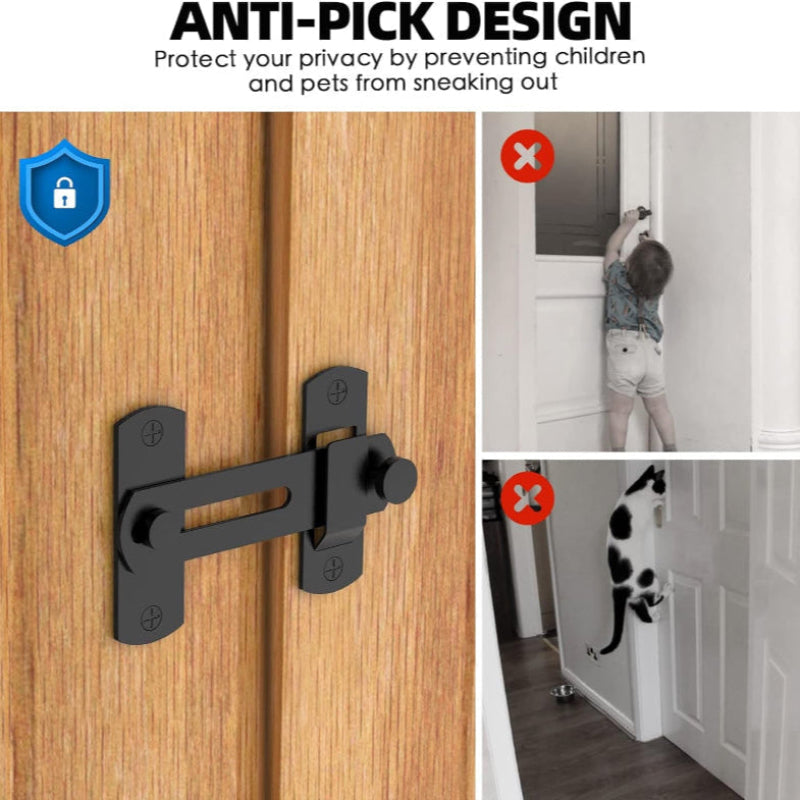 180° Flip Sliding Barn Door Lock for Privacy and Security for Doors and Windows