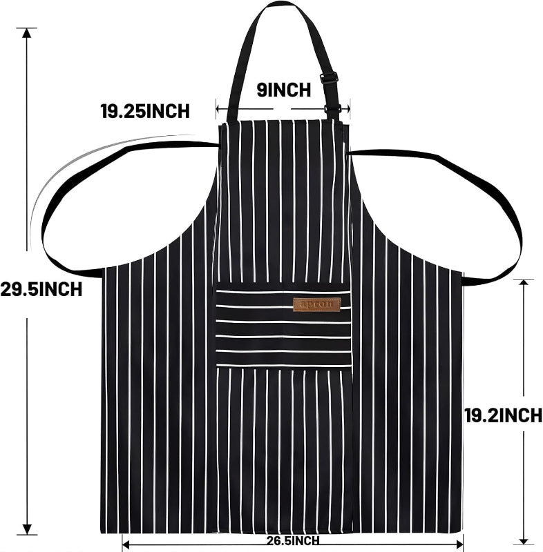 2 Pack Cooking Kitchen Aprons with Adjustable Bib and 2 Pockets