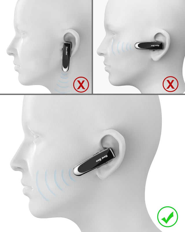 Bluetooth Earpiece V5.0 Wireless Headset with Microphone, 24 Hrs Talk Time