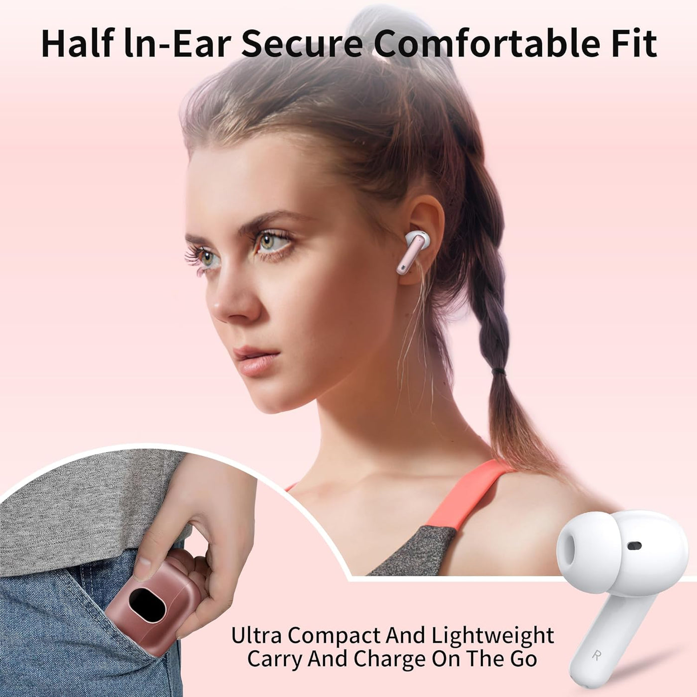 Wireless Earbuds Bluetooth Headphones LED Power Display Earphones with Charging Case Bluetooth 5.3 Hi-Fi Stereo