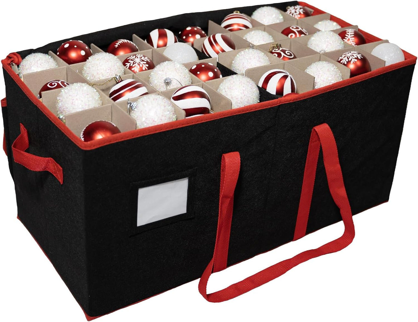 Large Christmas Ornament Storage Container Box with Zipper Closure