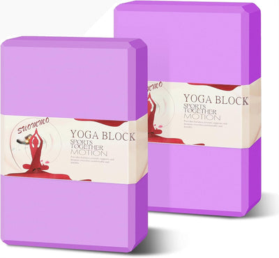  2 Pack Yoga Blocks - Premium EVA Foam, Non-Slip, Lightweight, Durable for Balance & Poses