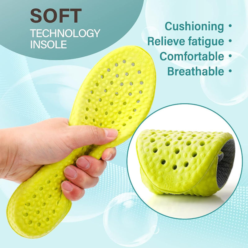 Memory Foam Shoe Insoles, Shock Absorption Inserts for Men and Women, Odor-Resistant