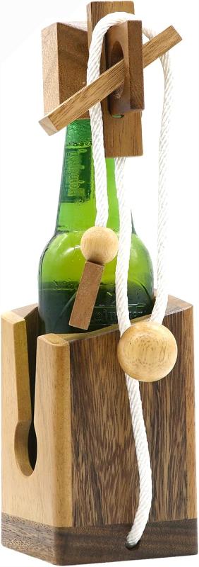 Miri - Challenging 3D Wooden Wine Bottle Holder and Wine Lock Puzzle Games