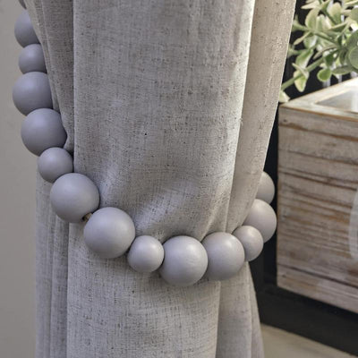 Wooden Bead Curtain or Drape Tieback Sets