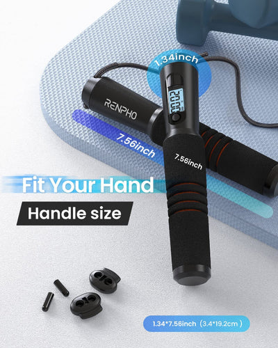 Smart Jump Rope with APP Tracking, Tangle-Free Adjustable Rope with Counter for Workouts