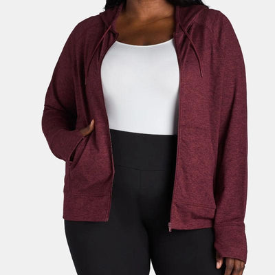 Women’s Zip-Up Hoodie with Long Sleeves, Sizes XS-4X