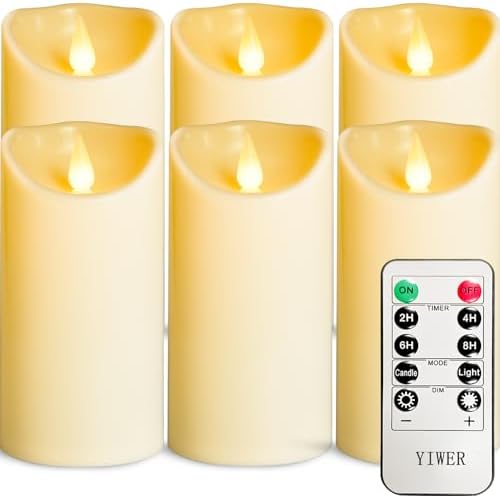 6-Pack Flameless LED Candles with Flickering Light, Remote Control, Timer and 200-Hour Battery Life