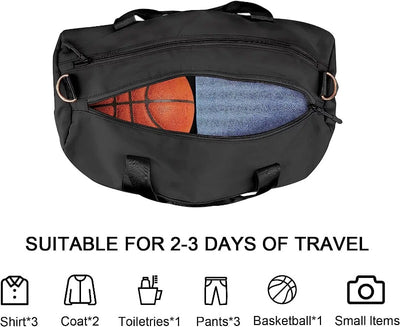 Travel Duffel Carry on Bag, Foldable Weekender Bag with Shoes Compartment, Water-Proof & Tear Resistant