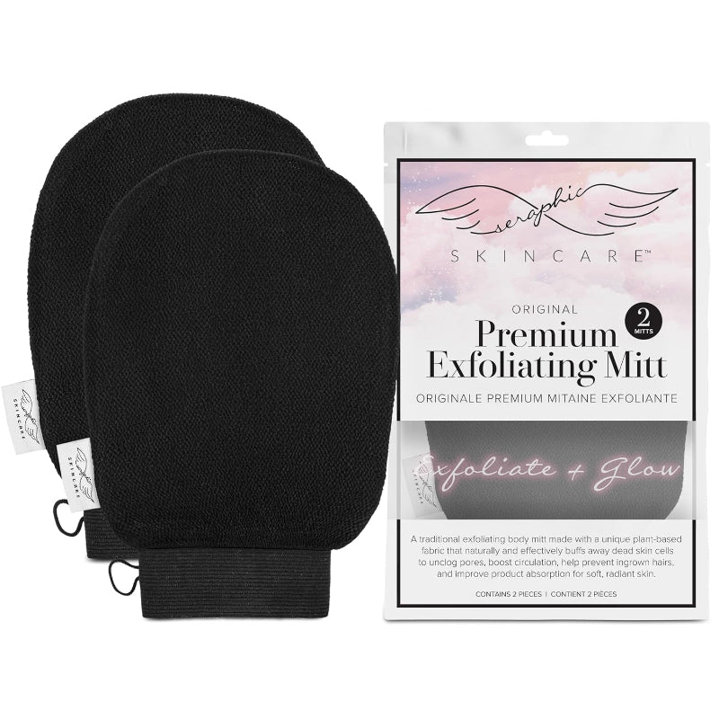  Premium Exfoliating Mitt, Vegan Viscose Body Scrub Glove for Self-Tan & Keratosis Pilaris