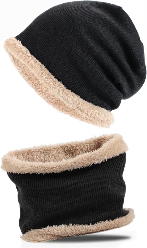  Unisex Warm Winter Beanie Hat & Scarf Set