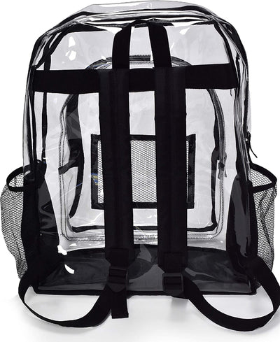  Heavy Duty Clear Backpack, Stadium Approved with Adjustable Straps and Dual Compartments