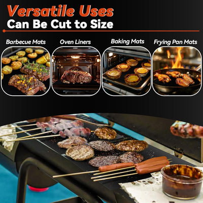 Set of 5 Non-Stick BBQ Grill Mats