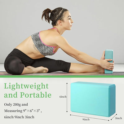  2 Pack Yoga Blocks - Premium EVA Foam, Non-Slip, Lightweight, Durable for Balance & Poses