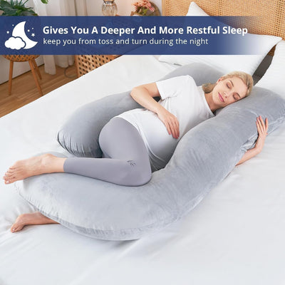 U-Shaped Pregnancy Pillow for Sleeping, Full Body Maternity Pillow for Side Sleepers